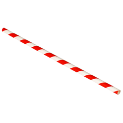 Straw Paper Red/White Stripe Multi Colour 200mm