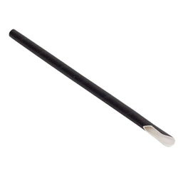 Straw Paper Spoon Plain Black 207 mm Pkt 150