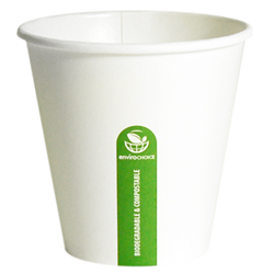 Paper Coffee Cup Biodegradable & Compostable Single Wall White 8 Oz Super Pkt 50