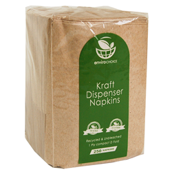 Napkins 1 Ply Compact D Fold Kraft Dispenser