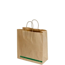 Paper Carry Bag Twist Handle Kraft Large 340Hx320W+145G mm Ctn 250