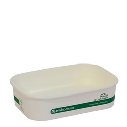 Rectangular Container Paperboard PLA Lined White 500ml Pkt 50