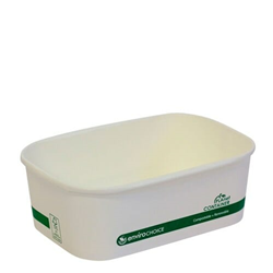 Rectangular Container Paperboard PLA Lined White 750ml Pkt 50