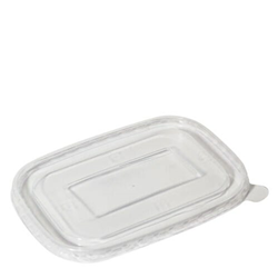 Rectangular Container Lid PP For Paperboard 500-1000ml Clear (Hot & Cold Food) Pkt 50