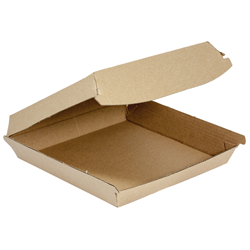 Pizza Box Supa Flute Corrugated Board Clamshell Kraft 175x175x47mm Ctn 250